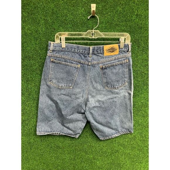 Vintage 90s Ocean Drive Grunge style Blue Denim Jeans Sz 34 100% cotton - Picture 2 of 4